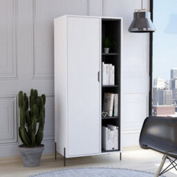 Core Products Dallas Bookcase Display Unit - White & Carbon Grey Oak Effect, H160.0Cm X W68.6Cm X D42.3Cm - thumbnail 8