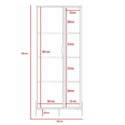 Core Products Dallas Bookcase Display Unit - White & Carbon Grey Oak Effect, H160.0Cm X W68.6Cm X D42.3Cm - thumbnail 6