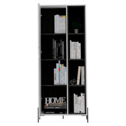 Core Products Dallas Bookcase Display Unit - White & Carbon Grey Oak Effect, H160.0Cm X W68.6Cm X D42.3Cm - thumbnail 7