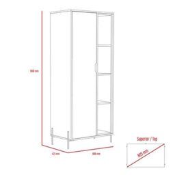 Core Products Dallas Bookcase Display Unit - White & Carbon Grey Oak Effect, H160.0Cm X W68.6Cm X D42.3Cm - thumbnail 5