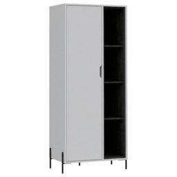 Core Products Dallas Bookcase Display Unit - White & Carbon Grey Oak Effect, H160.0Cm X W68.6Cm X D42.3Cm