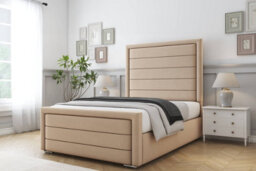 "Sloomy Ashford Pebble Plush Bed Frame With Mattress With 50"" Upholstered Headboard 2'6 Small Single" - thumbnail 2