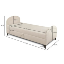 Heze Furniture Ping Day Bed Chaise Lounge With Storage - Beige (Mavel23) - thumbnail 8