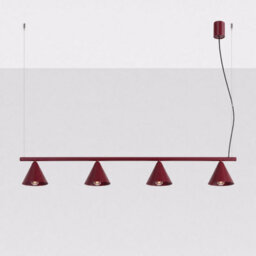 Sollux Lighting Nox Steel Burgundy 4 Lights Modern Chandeliers - thumbnail 2