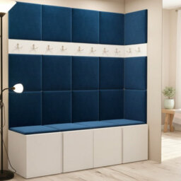 Anteroom Set Orion Ii White Shoe Cabinet Hangers Blue Panels