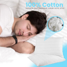 Set Of 2 Premium Neck Support Pillows With Egyptian Stripe Fabric Soft, Comfortable, And Ideal For Daily Use - thumbnail 5