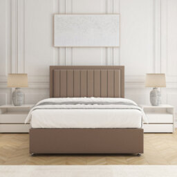 Bsspoke Zarah Divan Bed Set Mink Plush Velvet With 4 Drawer & 24Inch Panel Headboard & No Mattress In Double King 4Ft 6Ft - thumbnail 3