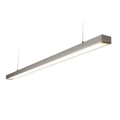 Luminosa Lighting Luminosa Borde Integrated Led Linear Baton Pendant Bar Silver, Opal