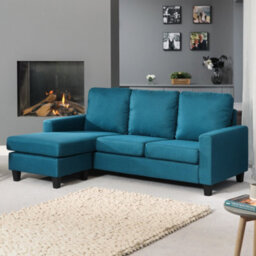 Modbury Reversible Fabric Corner Sofa - Teal - thumbnail 2