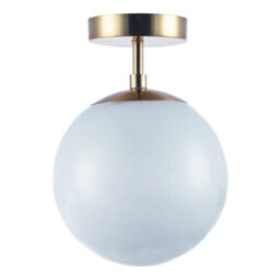 Happy Homewares Modern Snowflake Glass Globe Bathroom Ceiling Light In Antique Brass - thumbnail 5