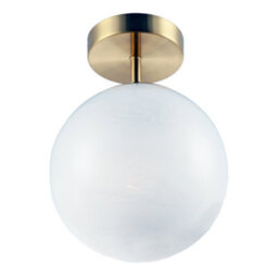 Happy Homewares Modern Snowflake Glass Globe Bathroom Ceiling Light In Antique Brass - thumbnail 3