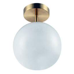 Happy Homewares Modern Snowflake Glass Globe Bathroom Ceiling Light In Antique Brass - thumbnail 4