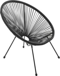Evre 2 Seat Black Goa Acapulco Styled Garden Furniture Set, Bistro Patio Indoor Outdoor Balcony  Terrace - Inc Weekend Delivery - thumbnail 3
