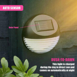 Geezy Solar Powered Fence Lights Wall Mounted Patio Garden Outdoor Led Pack Of 4 - thumbnail 3