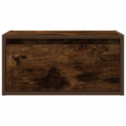 Berkfield Wall-Mounted Bedside Cabinet With Led Lights Smoked Oak - thumbnail 7