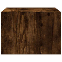 Berkfield Wall-Mounted Bedside Cabinet With Led Lights Smoked Oak - thumbnail 8