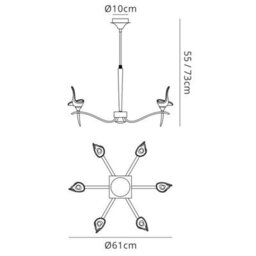 Luminosa Lighting Luminosa Viena Telescopic Pendant Round 6 Light G9, Polished Brass - thumbnail 6