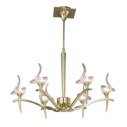 Luminosa Lighting Luminosa Viena Telescopic Pendant Round 6 Light G9, Polished Brass - thumbnail 1