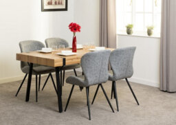 Seconique Treviso Dining Set With Quebec Chairs - Light Oak Effect/black/grey Faux Leather - thumbnail 6