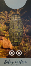 Dawsons Living, Solar Powered Led Large Garden Lantern Outdoor Light - Select Colours & Shapes - Long Oval Green - thumbnail 3