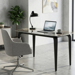 Homcom Dining Table For 4, Kitchen Table With Sintered Stone Tabletop, Brown - thumbnail 9