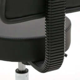 Salon Stool Adjustable Round With Backrest Black Comfort Rolling Lift Chair - thumbnail 5