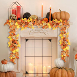 Pelle & Sol Pelle And Sol Artificial Maple Leaves Autumn Garland - (1-Pack) - Plant Autumn Decor - For Indoor Outdoor Christmas Decorations - thumbnail 5