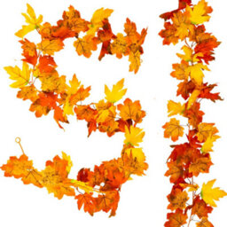 Pelle & Sol Pelle And Sol Artificial Maple Leaves Autumn Garland - (1-Pack) - Plant Autumn Decor - For Indoor Outdoor Christmas Decorations - thumbnail 1