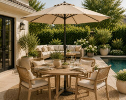 Shopnbits 3M Garden Parasol Sun Shade Canopy Patio Large Outdoor Umbrella Crank Tilt Beige - thumbnail 5