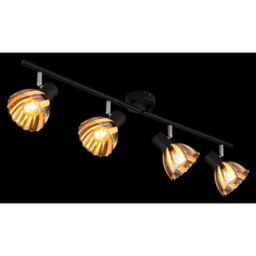 Luminosa Lighting Luminosa Zachery Ceiling Spotlight Bar Matt Black Smoke Glass Shade 4X E14 - thumbnail 5