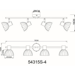 Luminosa Lighting Luminosa Zachery Ceiling Spotlight Bar Matt Black Smoke Glass Shade 4X E14 - thumbnail 7