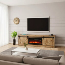 Granero Wotan Tv Cabinet With Built In Electric Fireplace Modern Wotan Entertainment Unit - thumbnail 1
