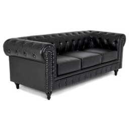 Bravich Chesterfield Faux Leather Button-Tufted 3-Seater Sofa - thumbnail 3