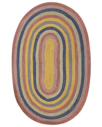 Beliani Kids Handwoven Jute Rug 70 X 100 Cm Oval Multicolour - Boho Flat-Woven. - thumbnail 1