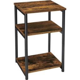 Songmics Sofa Side Table, 3-Tier End Table, Bedside Table, For Living Room, Bedroom, Home Office, Rustic Brown And Classic Black - thumbnail 8