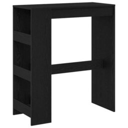 Walplus Bar Table With Racks Black Oak 90X40X103.5 Cm Engineered Wood - thumbnail 2