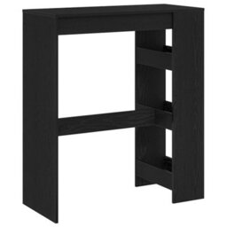 Walplus Bar Table With Racks Black Oak 90X40X103.5 Cm Engineered Wood - thumbnail 7