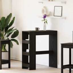 Walplus Bar Table With Racks Black Oak 90X40X103.5 Cm Engineered Wood - thumbnail 1