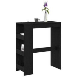 Walplus Bar Table With Racks Black Oak 90X40X103.5 Cm Engineered Wood - thumbnail 4
