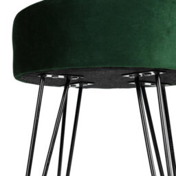 Harbour Housewares Velvet Footstool - Round Modern Dressing Table Footstool Vanity Seat Chairs - 40 X 35Cm - Green/black - thumbnail 5