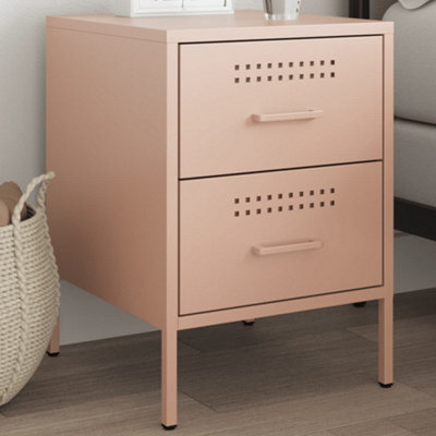 Berkfield Bedside Cabinet Pink 36X39X50.5 Cm Steel - image 1