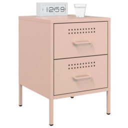 Berkfield Bedside Cabinet Pink 36X39X50.5 Cm Steel - thumbnail 4