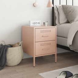 Berkfield Bedside Cabinet Pink 36X39X50.5 Cm Steel - thumbnail 3