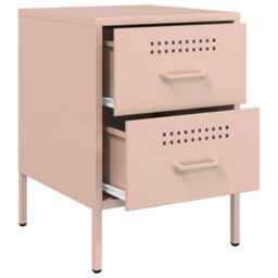 Berkfield Bedside Cabinet Pink 36X39X50.5 Cm Steel - thumbnail 9