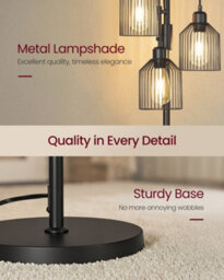 Ledrem Urbanlite Series 3 Way Floor Lamp Adjustable Dimming, Black Metal Shades, 3 E27 Led Bulbs Included, 176.5 Cm Tall - thumbnail 6