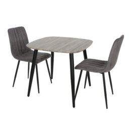 Core Products Aspen Grey Oak Effect 80Cm Square Dining Table With 2 Grey Fabric Straight Stitch Design Chairs - thumbnail 9