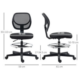 Chair Office Chair   Adjustable Footrest Ring, Black - thumbnail 2