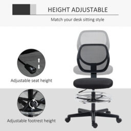 Chair Office Chair   Adjustable Footrest Ring, Black - thumbnail 4