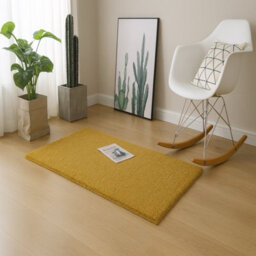 Uetian Gold Shaggy Small Rug Soft Plush Carpet For Doorway Bedroom Nursery Home Decor (60 X 110 Cm)