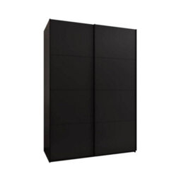 Arte Trosa I Black Sliding Door Wardrobe W1800mm H2450mm D640mm With Black Steel Handles - thumbnail 1